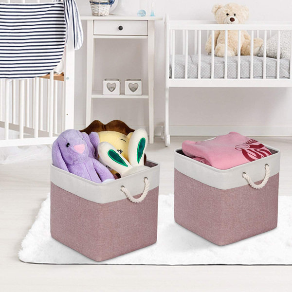 Longshore Tides Foldable Storage Cubes 13'' X 13'' X 13''Fabric Bins For Cubes With Cotton Rope